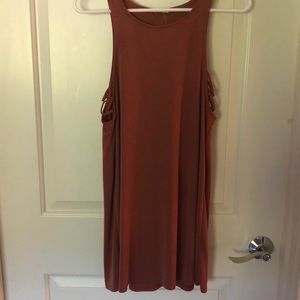 Burnt orange dress with pattern up the side